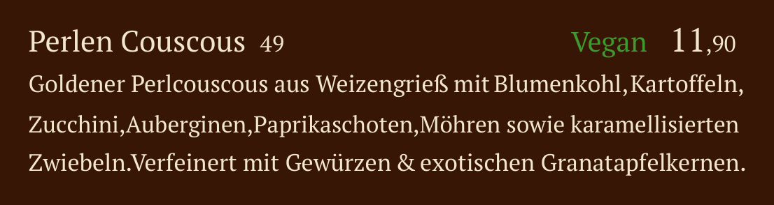 Qadmous Speisekarte – Warme Mezze