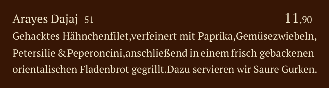 Qadmous Speisekarte – Warme Mezze