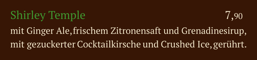 Qadmous Speisekarte – Cocktail alkoholfrei