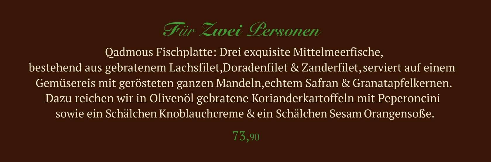 Qadmous Fischplatte für zwei Personen – 73,90 €