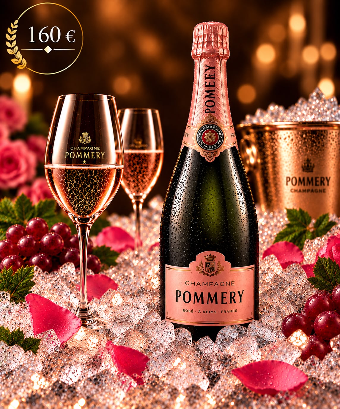 Champagne Pommery Rosé – Champagner Rosé, 160 € pro Flasche